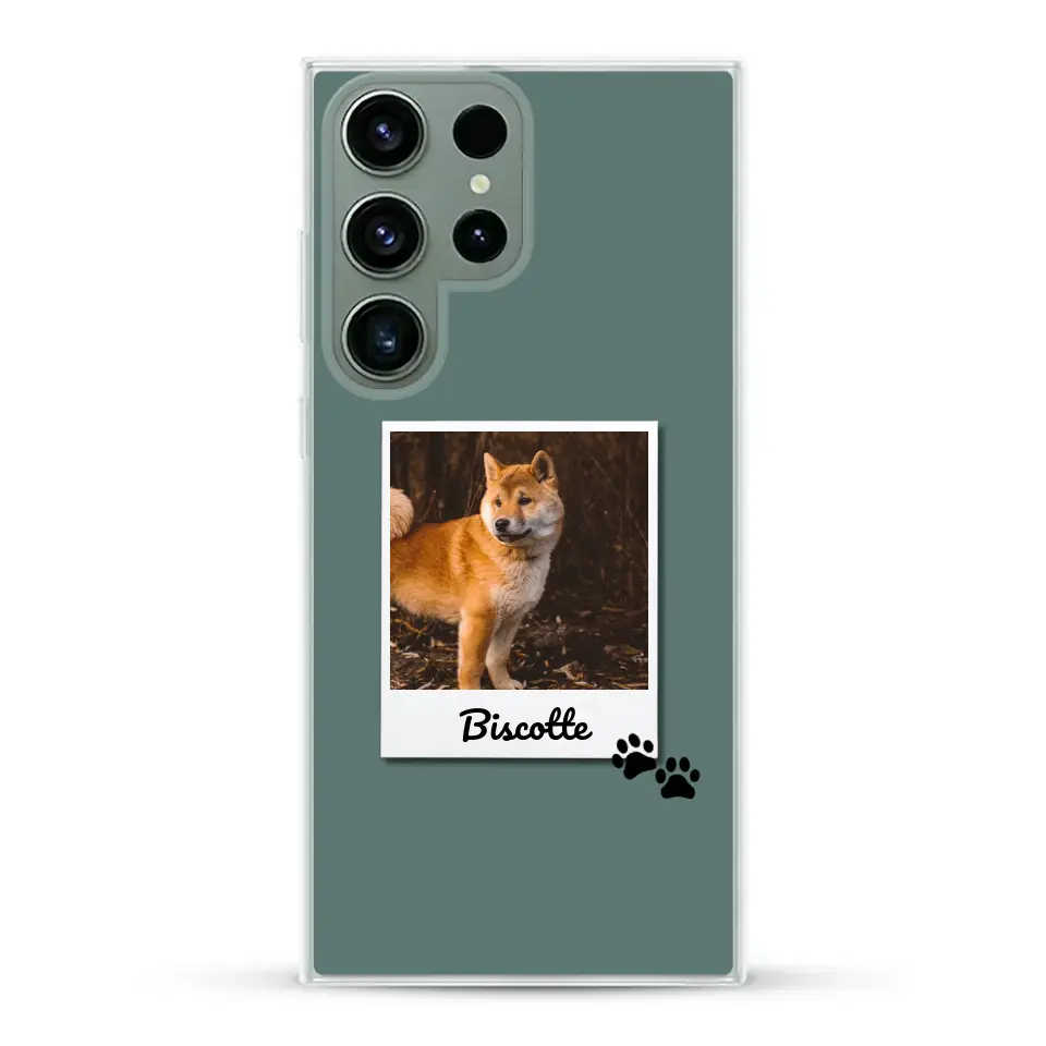 Photo polaroid avec prénom - Coque de téléphone personnalisée