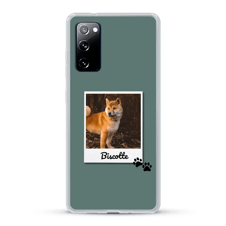 Photo polaroid avec prénom - Coque de téléphone personnalisée