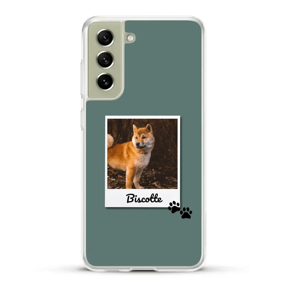 Photo polaroid avec prénom - Coque de téléphone personnalisée