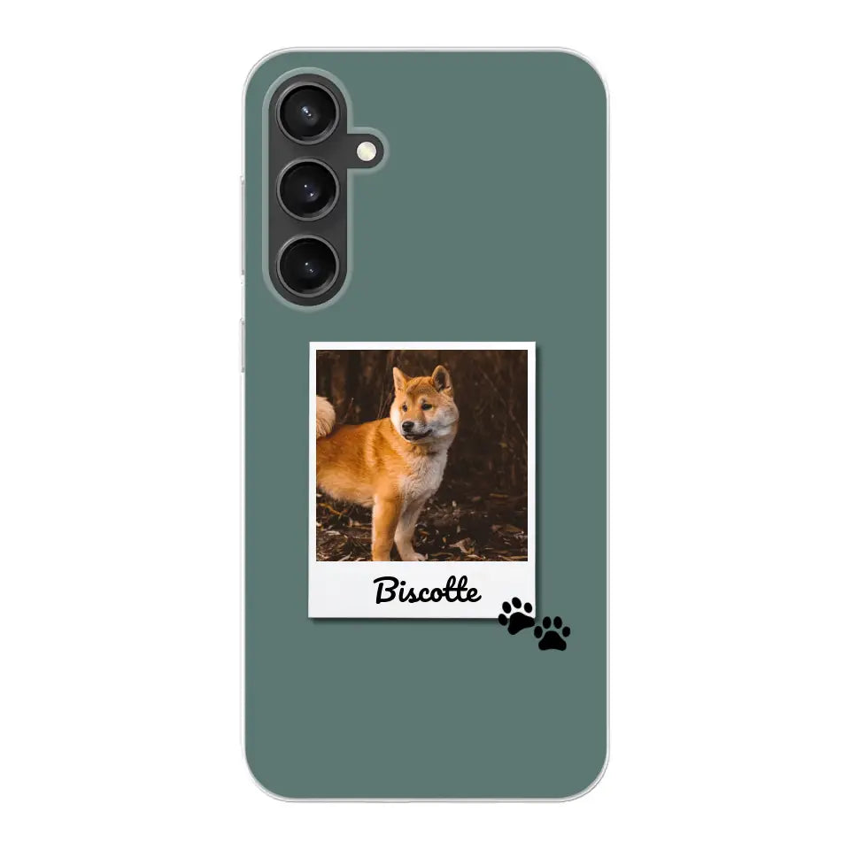 Photo polaroid avec prénom - Coque de téléphone personnalisée