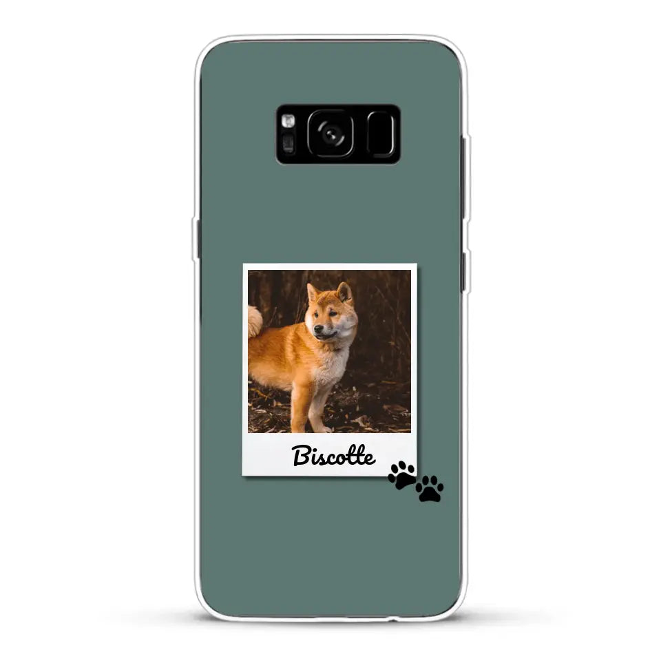 Photo polaroid avec prénom - Coque de téléphone personnalisée