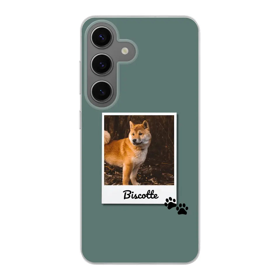 Photo polaroid avec prénom - Coque de téléphone personnalisée