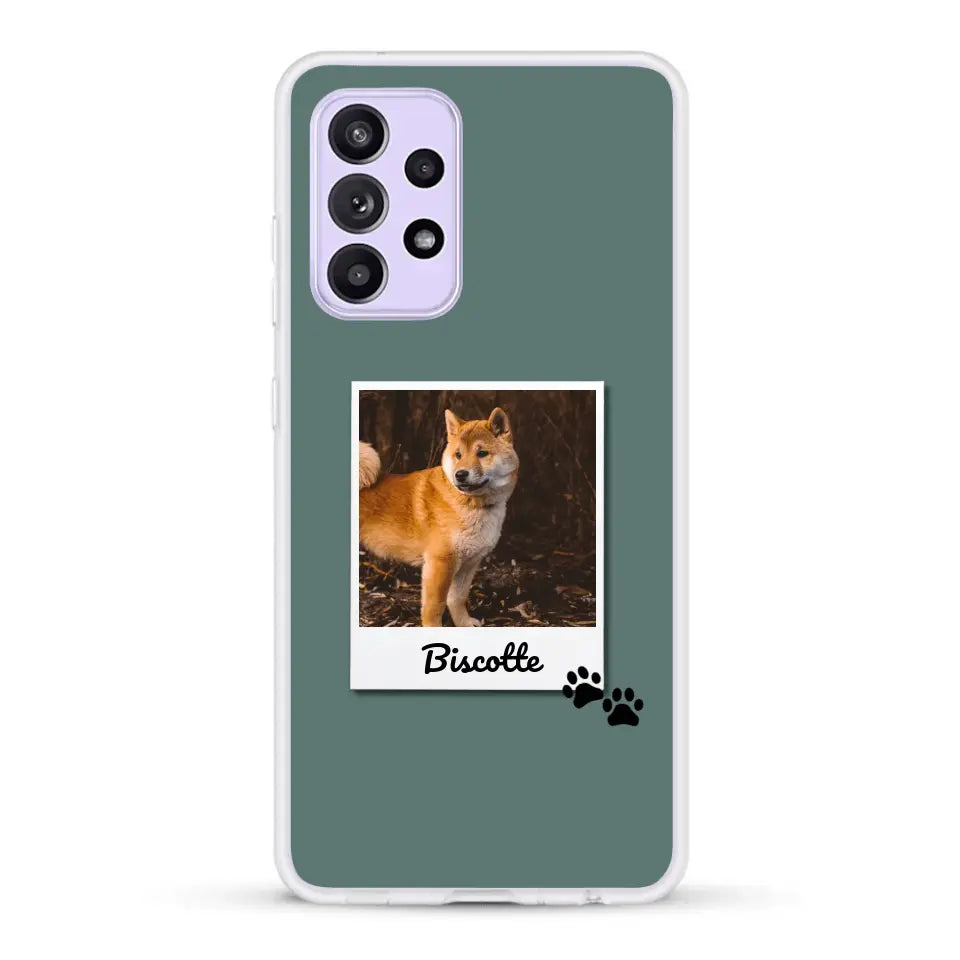 Photo polaroid avec prénom - Coque de téléphone personnalisée