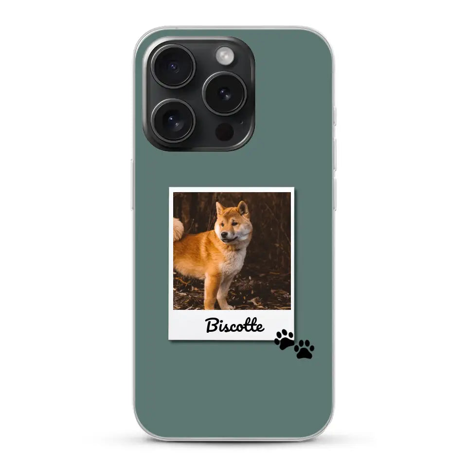 Photo polaroid avec prénom - Coque de téléphone personnalisée