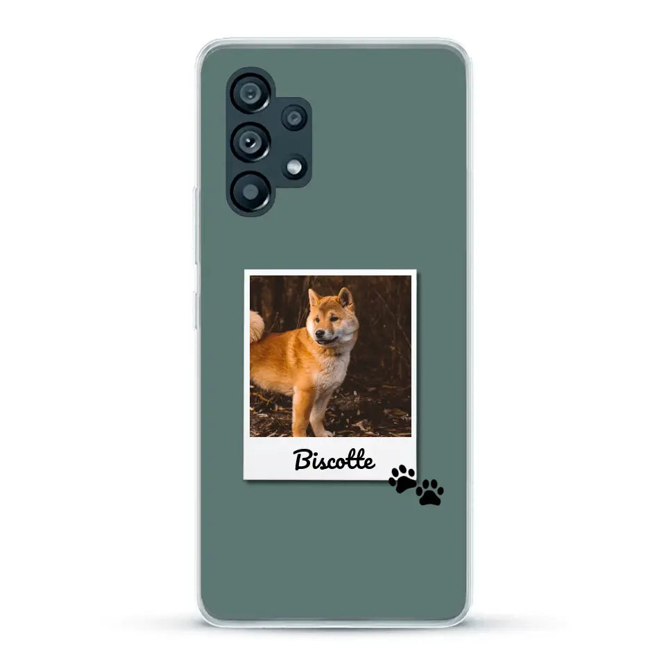 Photo polaroid avec prénom - Coque de téléphone personnalisée