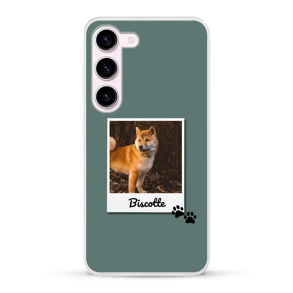 Photo polaroid avec prénom - Coque de téléphone personnalisée