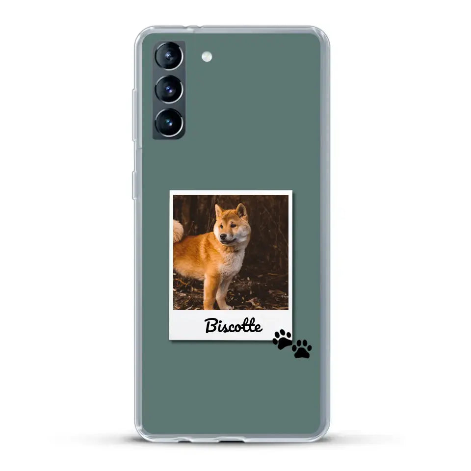 Photo polaroid avec prénom - Coque de téléphone personnalisée