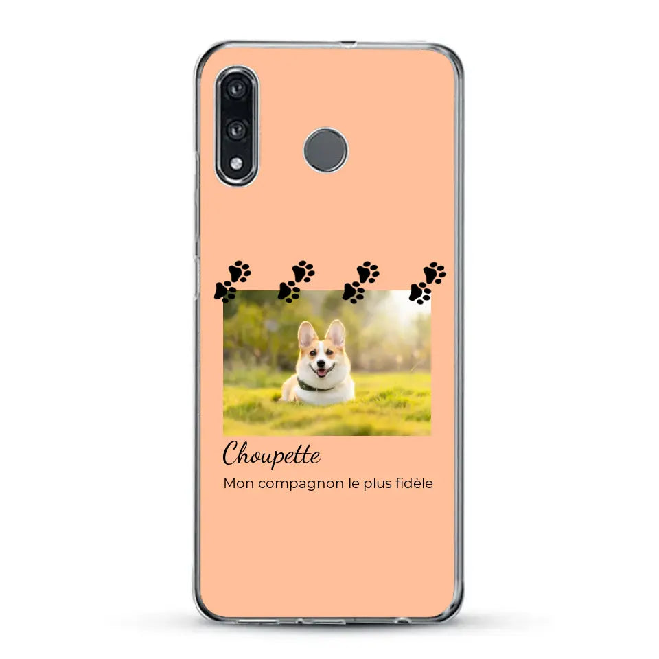 Vignette photo avec prénom et pattounes - Coque de téléphone personnalisée