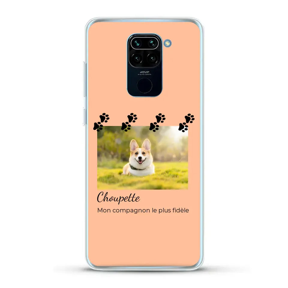 Vignette photo avec prénom et pattounes - Coque de téléphone personnalisée