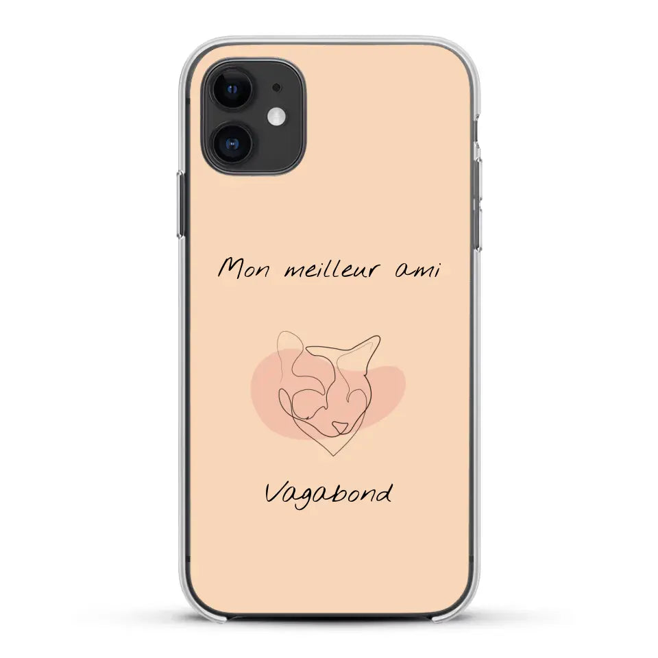 Dessin minimaliste et prénom - Coque de téléphone personnalisée