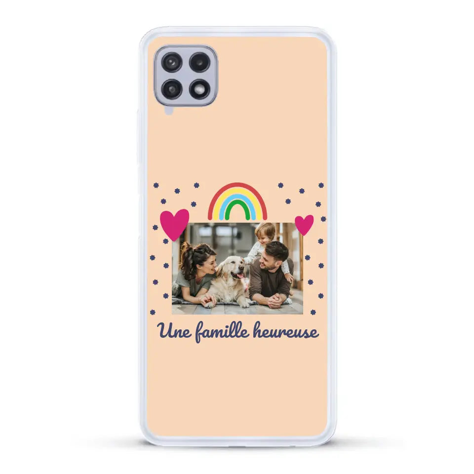 Photo vignette arc-en-ciel une famille heureuse - Coque de téléphone personnalisée