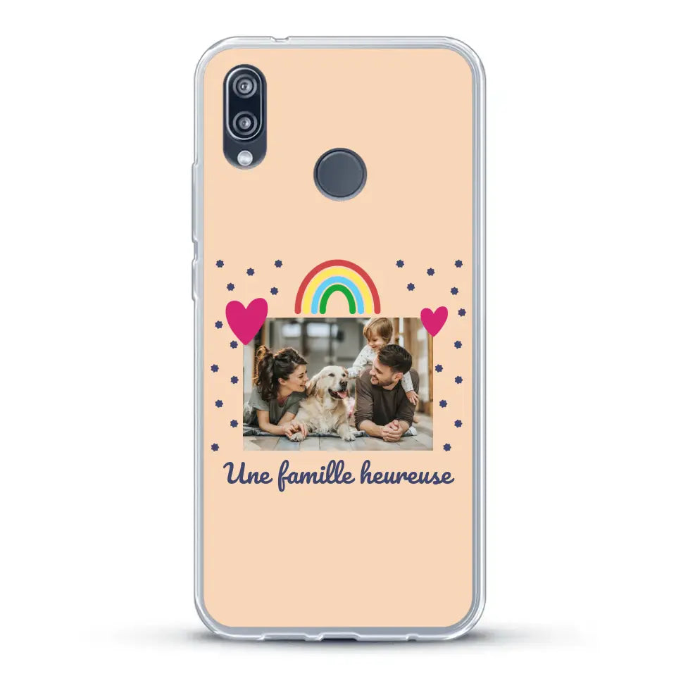 Photo vignette arc-en-ciel une famille heureuse - Coque de téléphone personnalisée