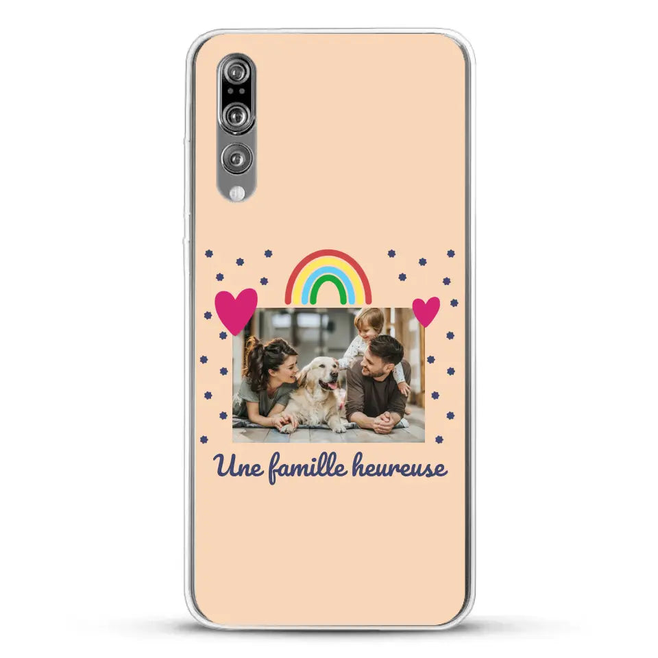 Photo vignette arc-en-ciel une famille heureuse - Coque de téléphone personnalisée