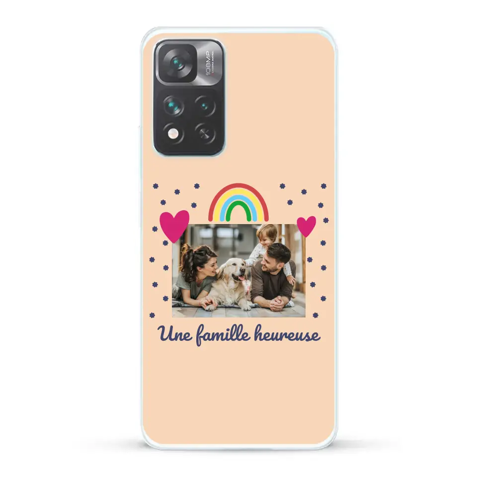 Photo vignette arc-en-ciel une famille heureuse - Coque de téléphone personnalisée