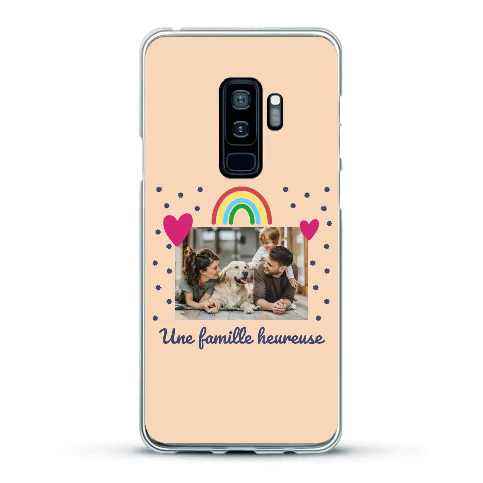 Photo vignette arc-en-ciel une famille heureuse - Coque de téléphone personnalisée