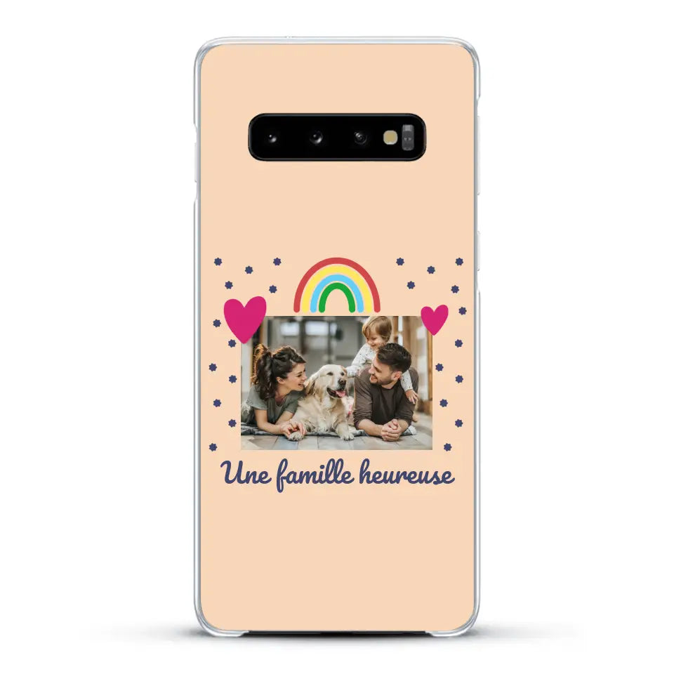 Photo vignette arc-en-ciel une famille heureuse - Coque de téléphone personnalisée