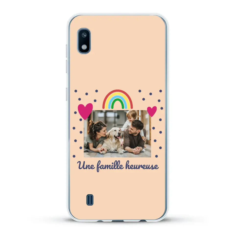 Photo vignette arc-en-ciel une famille heureuse - Coque de téléphone personnalisée