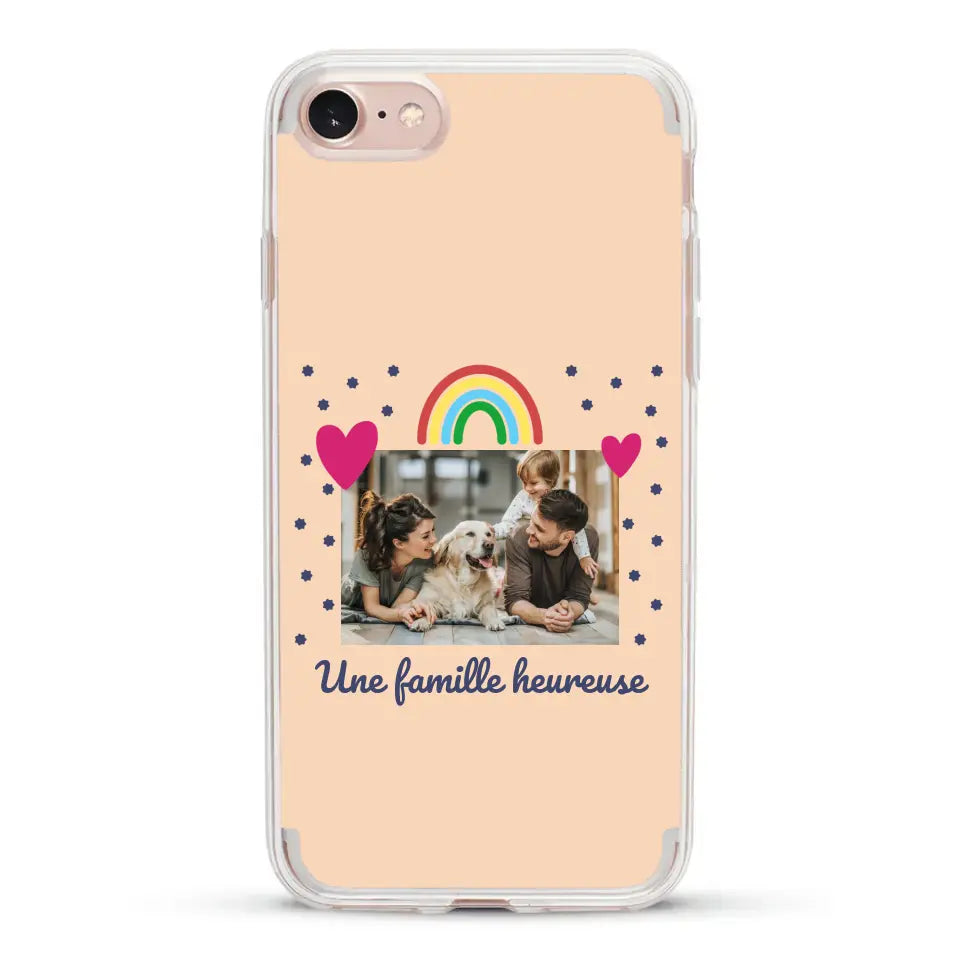 Photo vignette arc-en-ciel une famille heureuse - Coque de téléphone personnalisée