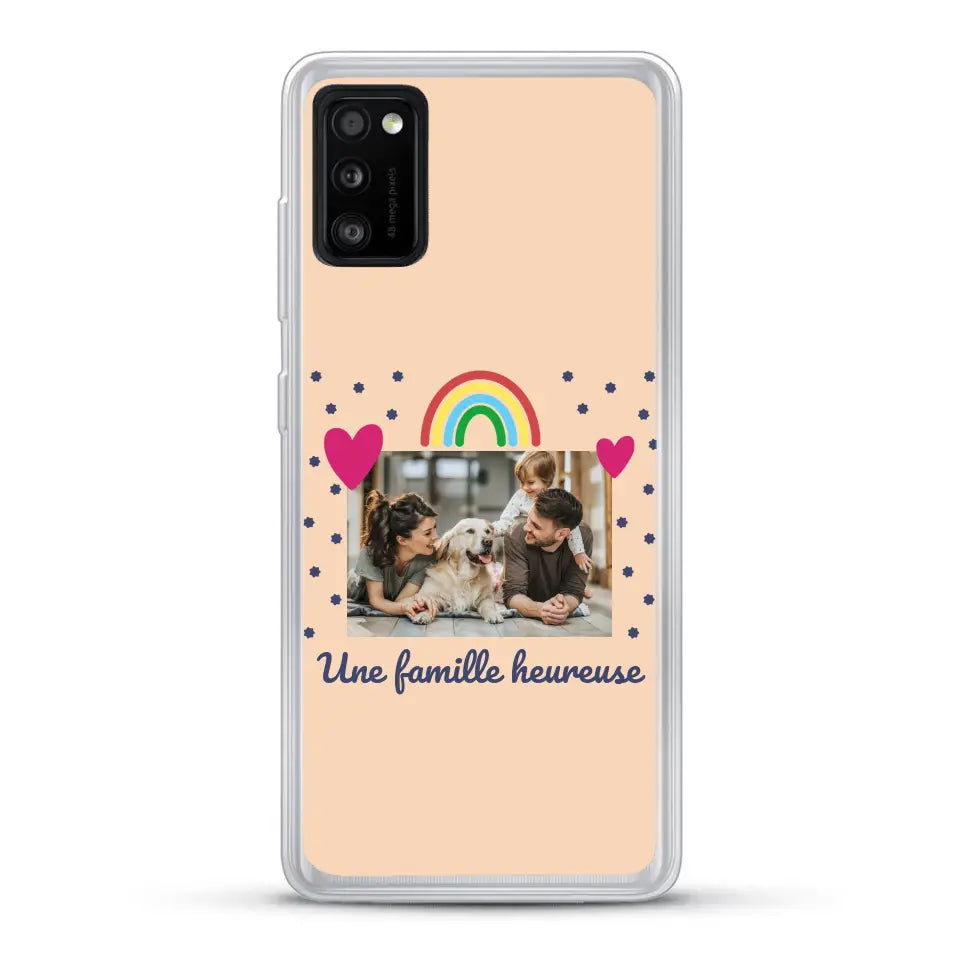 Photo vignette arc-en-ciel une famille heureuse - Coque de téléphone personnalisée