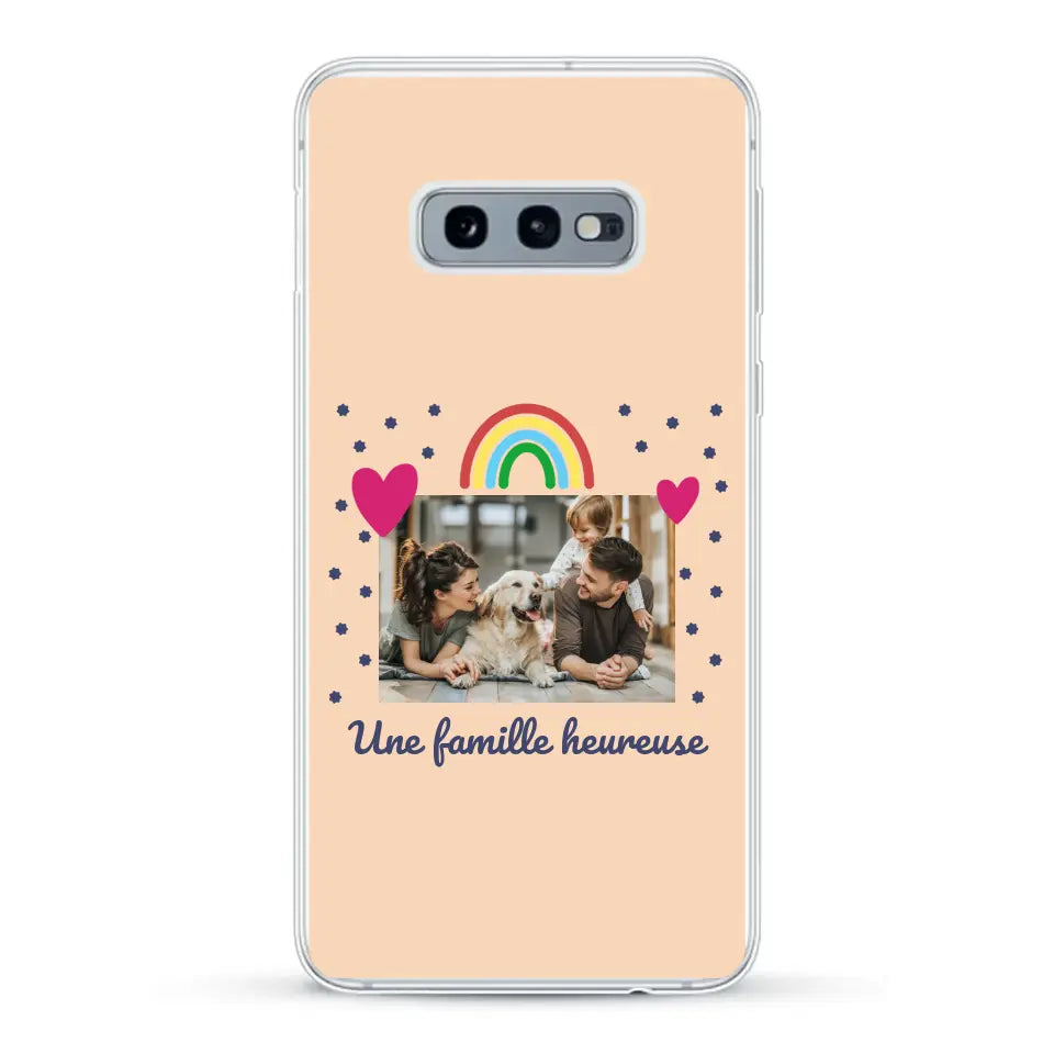 Photo vignette arc-en-ciel une famille heureuse - Coque de téléphone personnalisée