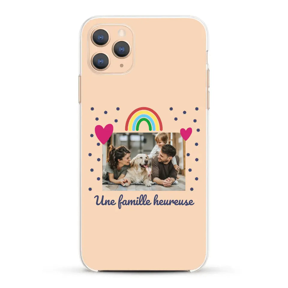 Photo vignette arc-en-ciel une famille heureuse - Coque de téléphone personnalisée