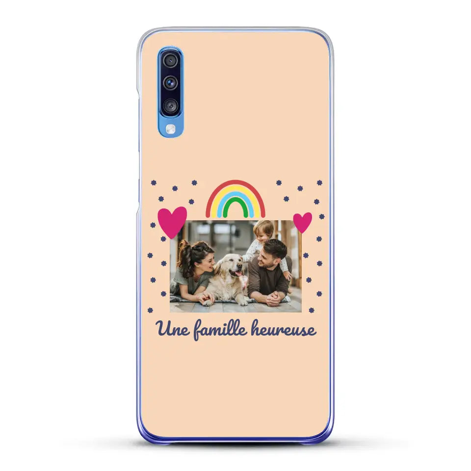 Photo vignette arc-en-ciel une famille heureuse - Coque de téléphone personnalisée