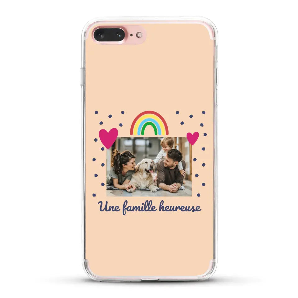 Photo vignette arc-en-ciel une famille heureuse - Coque de téléphone personnalisée