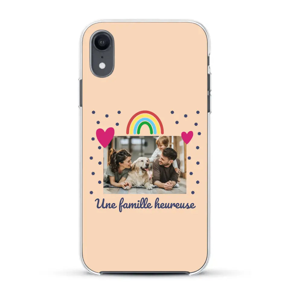 Photo vignette arc-en-ciel une famille heureuse - Coque de téléphone personnalisée