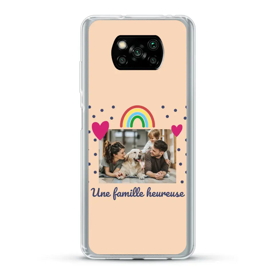 Photo vignette arc-en-ciel une famille heureuse - Coque de téléphone personnalisée