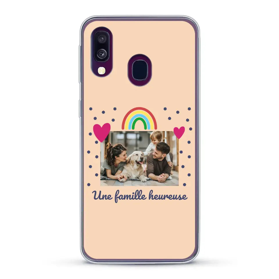 Photo vignette arc-en-ciel une famille heureuse - Coque de téléphone personnalisée