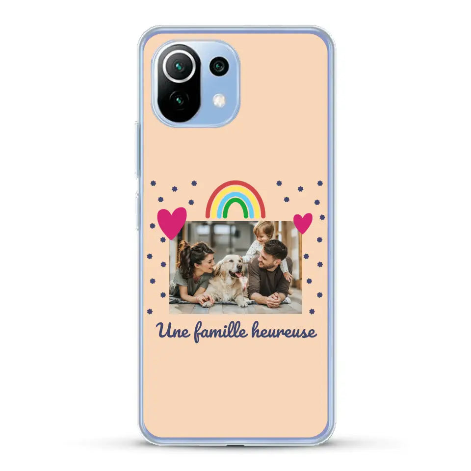 Photo vignette arc-en-ciel une famille heureuse - Coque de téléphone personnalisée