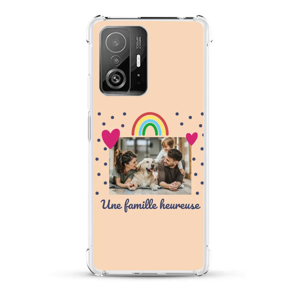 Photo vignette arc-en-ciel une famille heureuse - Coque de téléphone personnalisée