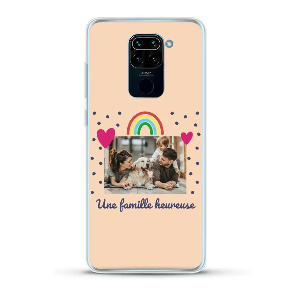 Photo vignette arc-en-ciel une famille heureuse - Coque de téléphone personnalisée