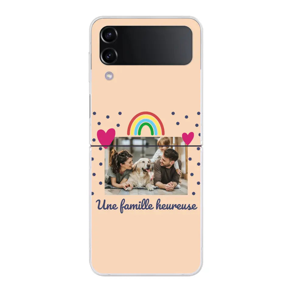 Photo vignette arc-en-ciel une famille heureuse - Coque de téléphone personnalisée