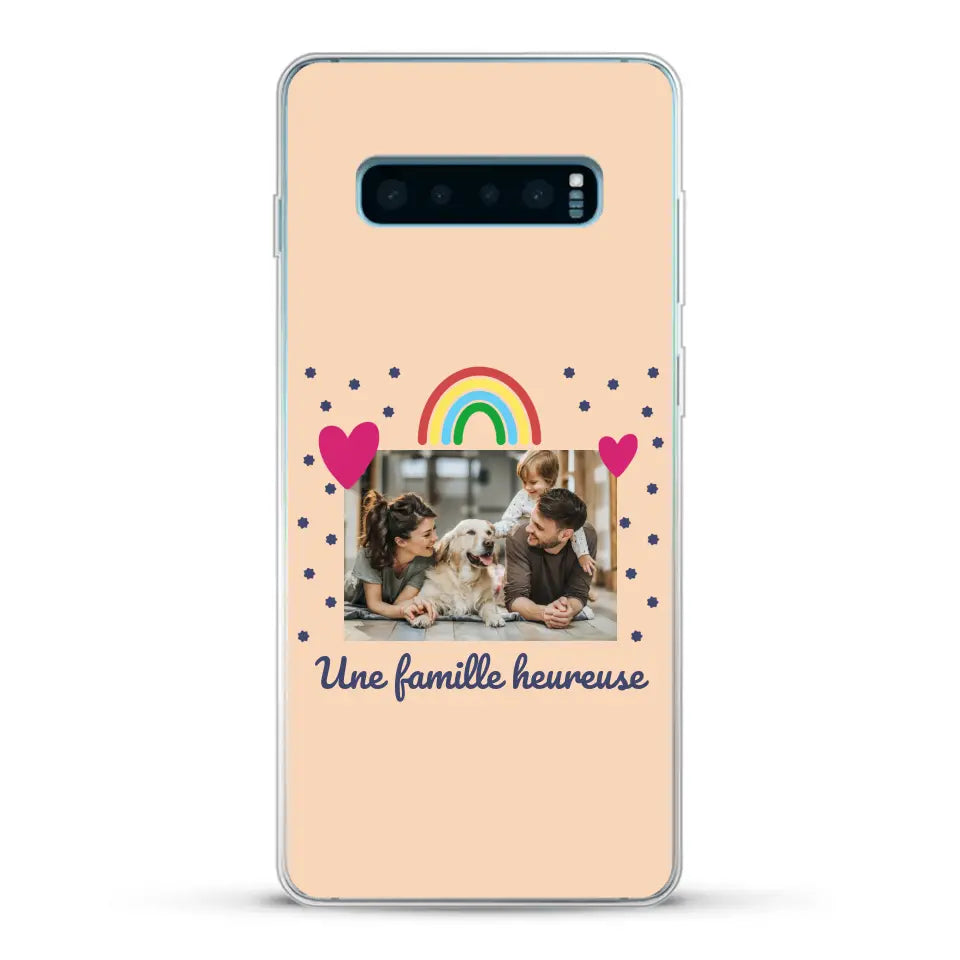 Photo vignette arc-en-ciel une famille heureuse - Coque de téléphone personnalisée