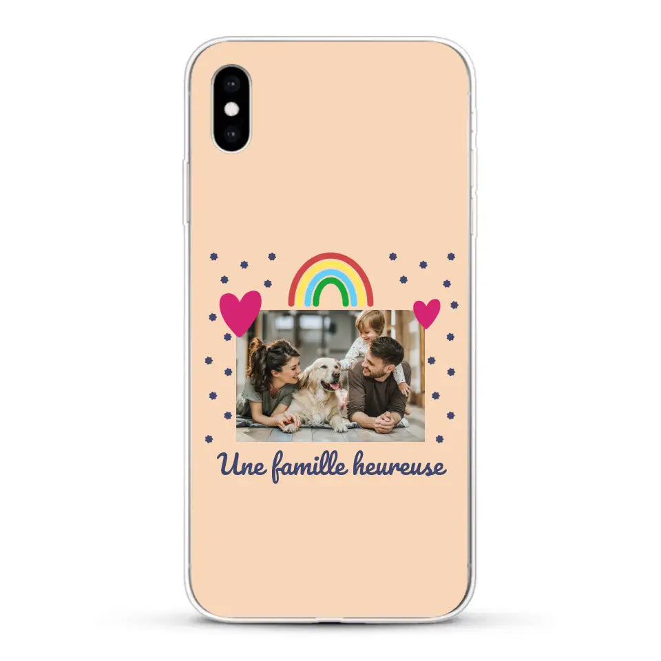 Photo vignette arc-en-ciel une famille heureuse - Coque de téléphone personnalisée