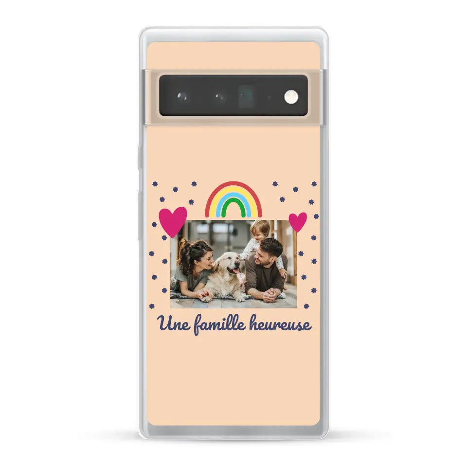 Photo vignette arc-en-ciel une famille heureuse - Coque de téléphone personnalisée