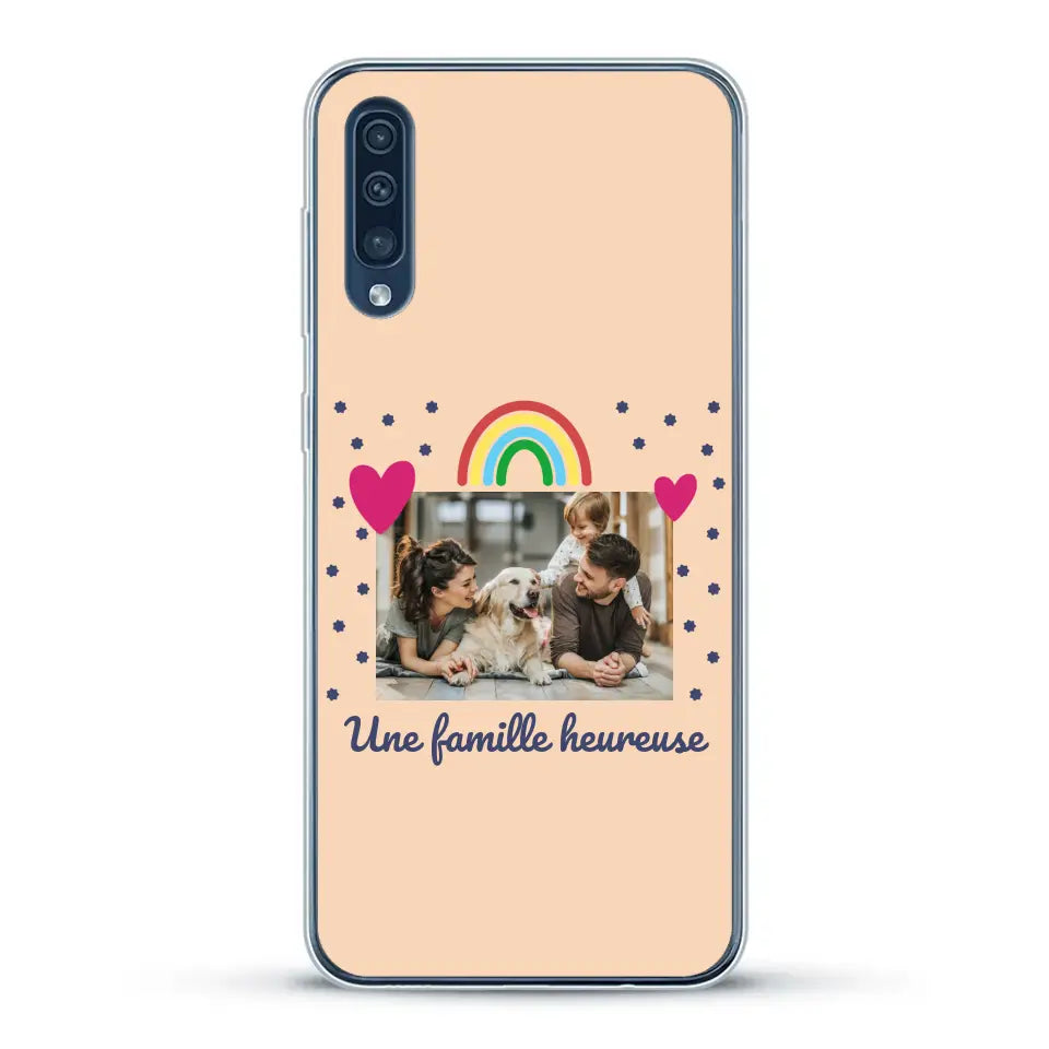 Photo vignette arc-en-ciel une famille heureuse - Coque de téléphone personnalisée