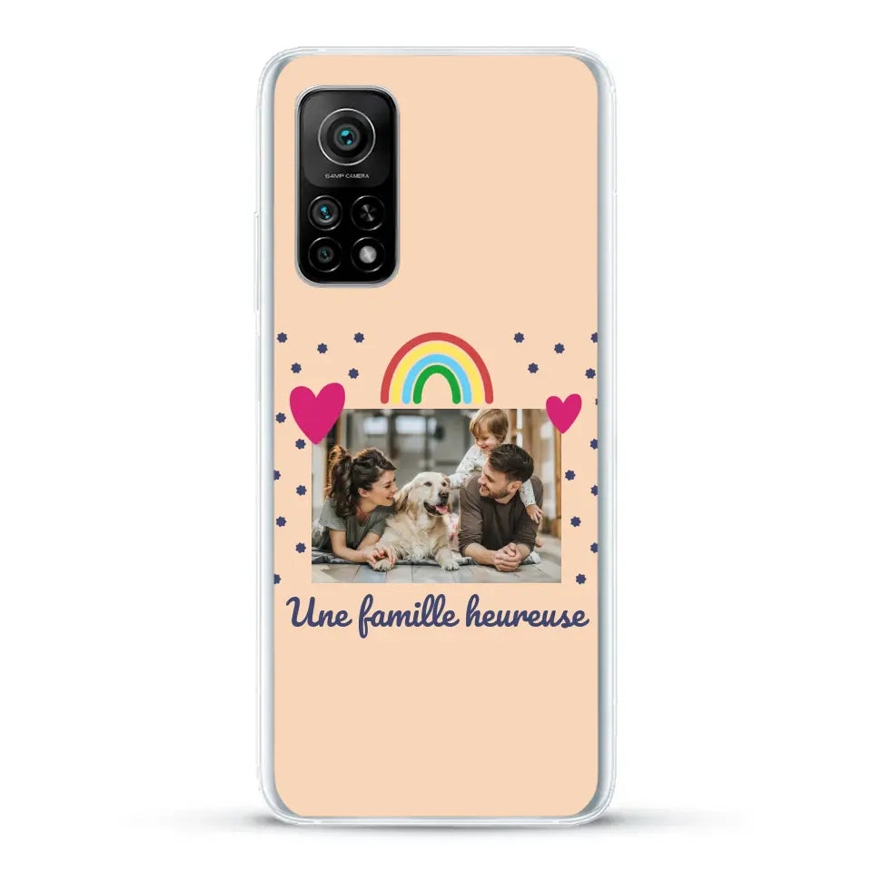 Photo vignette arc-en-ciel une famille heureuse - Coque de téléphone personnalisée