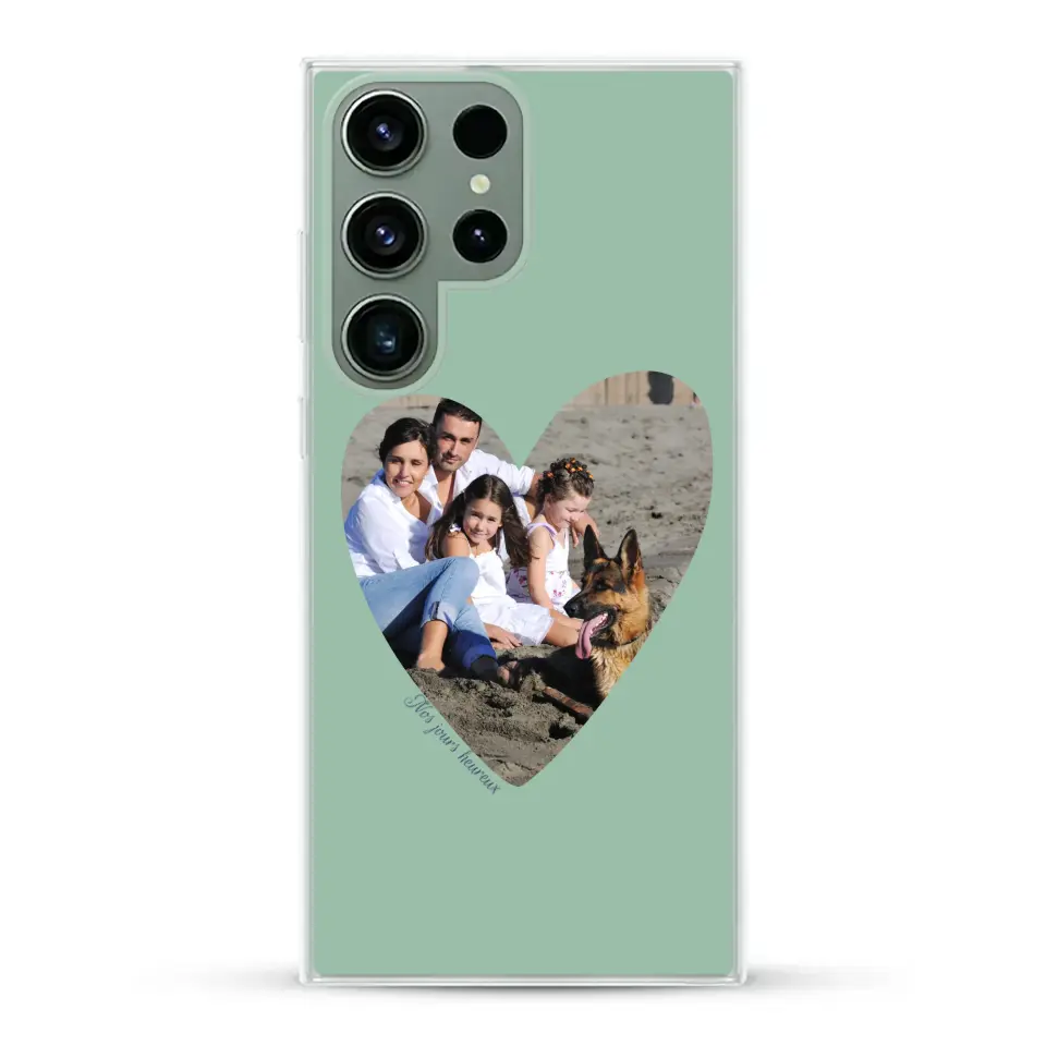 Photo en coeur nos jours heureux - Coque de téléphone personnalisée