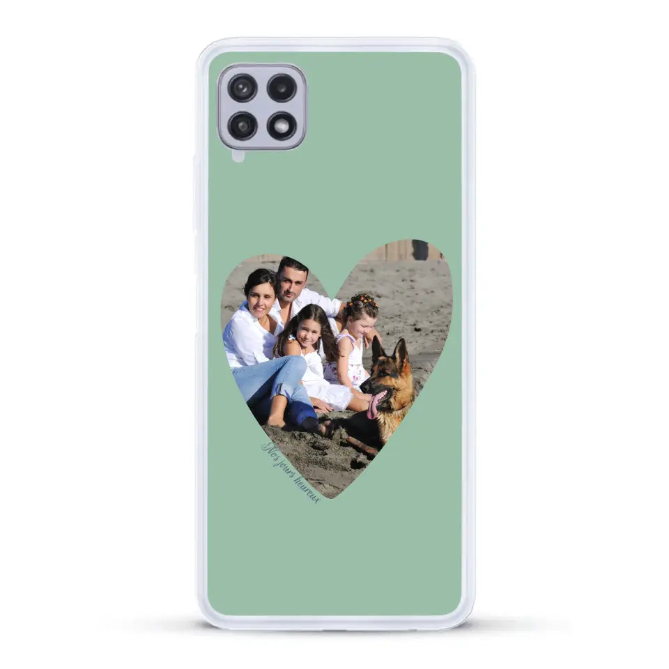 Photo en coeur nos jours heureux - Coque de téléphone personnalisée