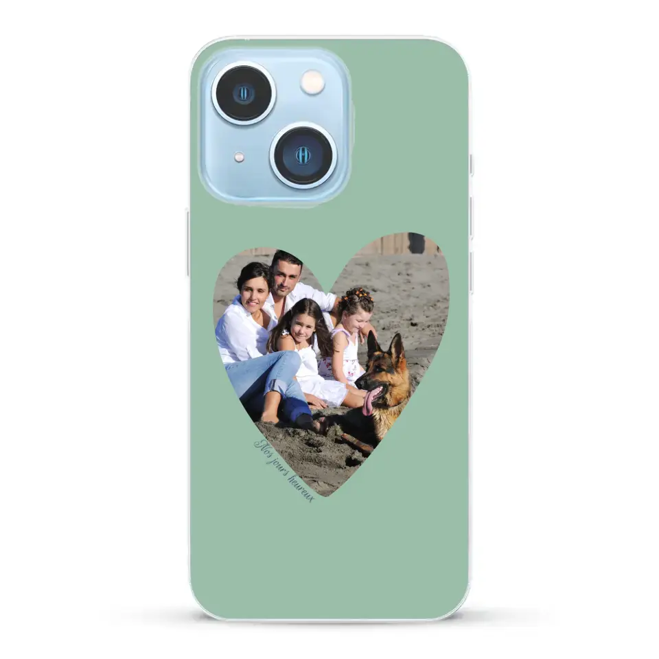 Photo en coeur nos jours heureux - Coque de téléphone personnalisée