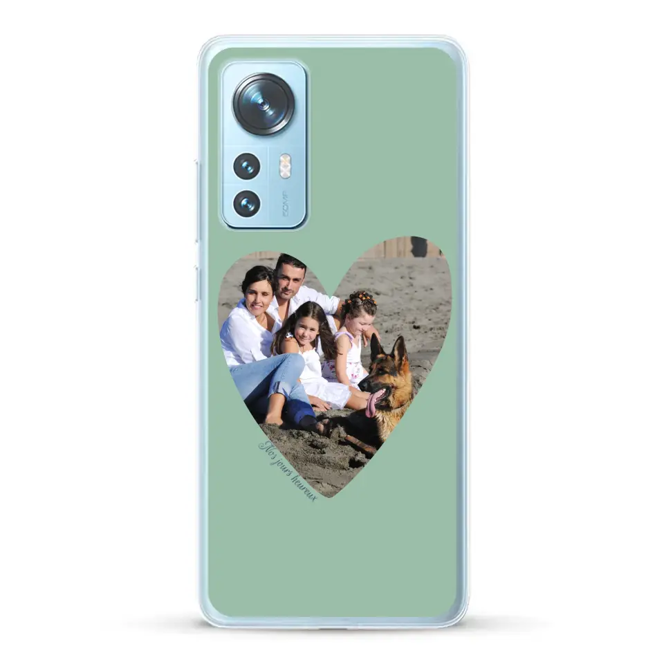 Photo en coeur nos jours heureux - Coque de téléphone personnalisée