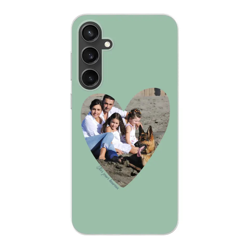 Photo en coeur nos jours heureux - Coque de téléphone personnalisée