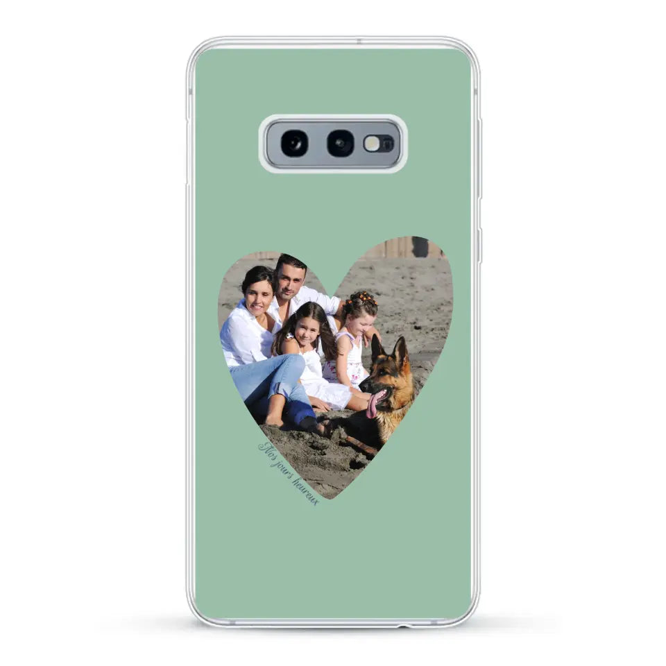 Photo en coeur nos jours heureux - Coque de téléphone personnalisée