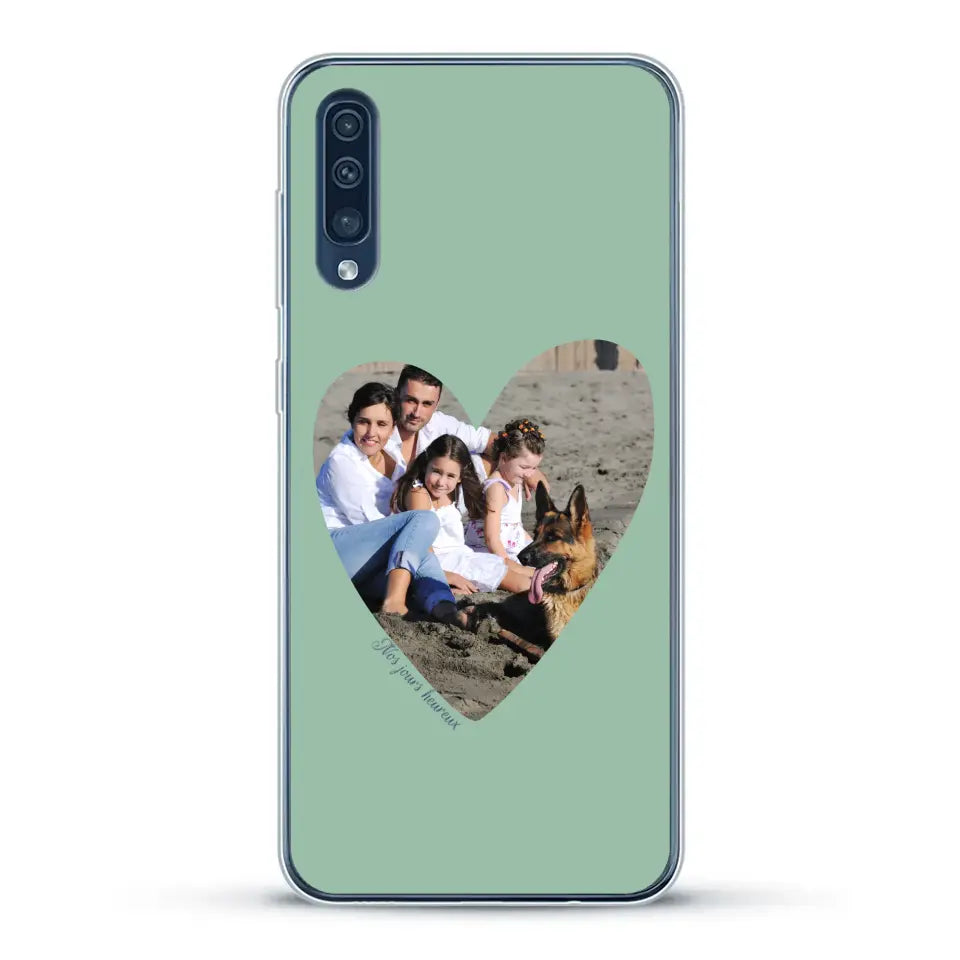 Photo en coeur nos jours heureux - Coque de téléphone personnalisée