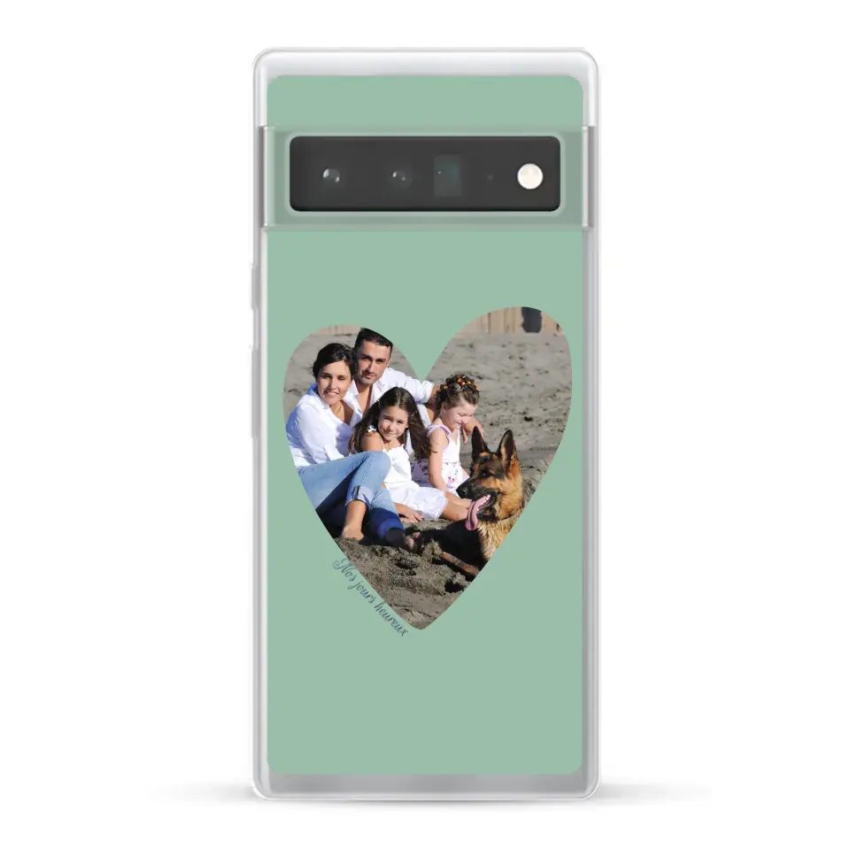 Photo en coeur nos jours heureux - Coque de téléphone personnalisée