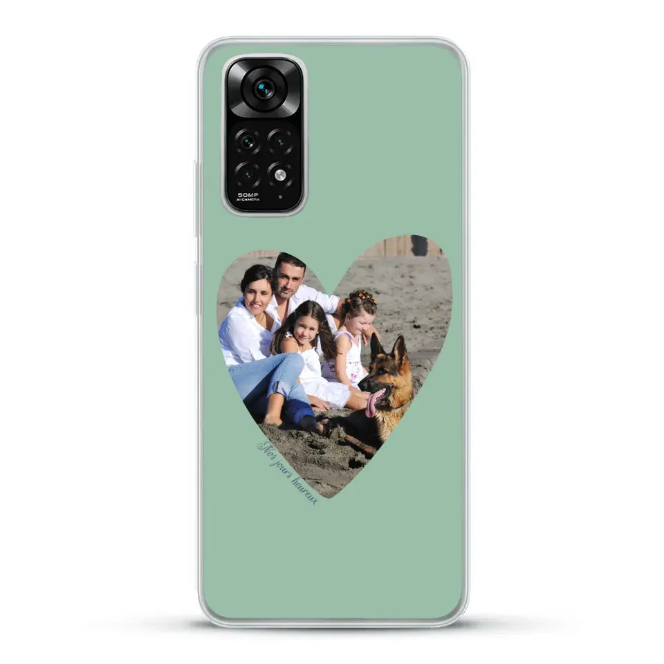 Photo en coeur nos jours heureux - Coque de téléphone personnalisée