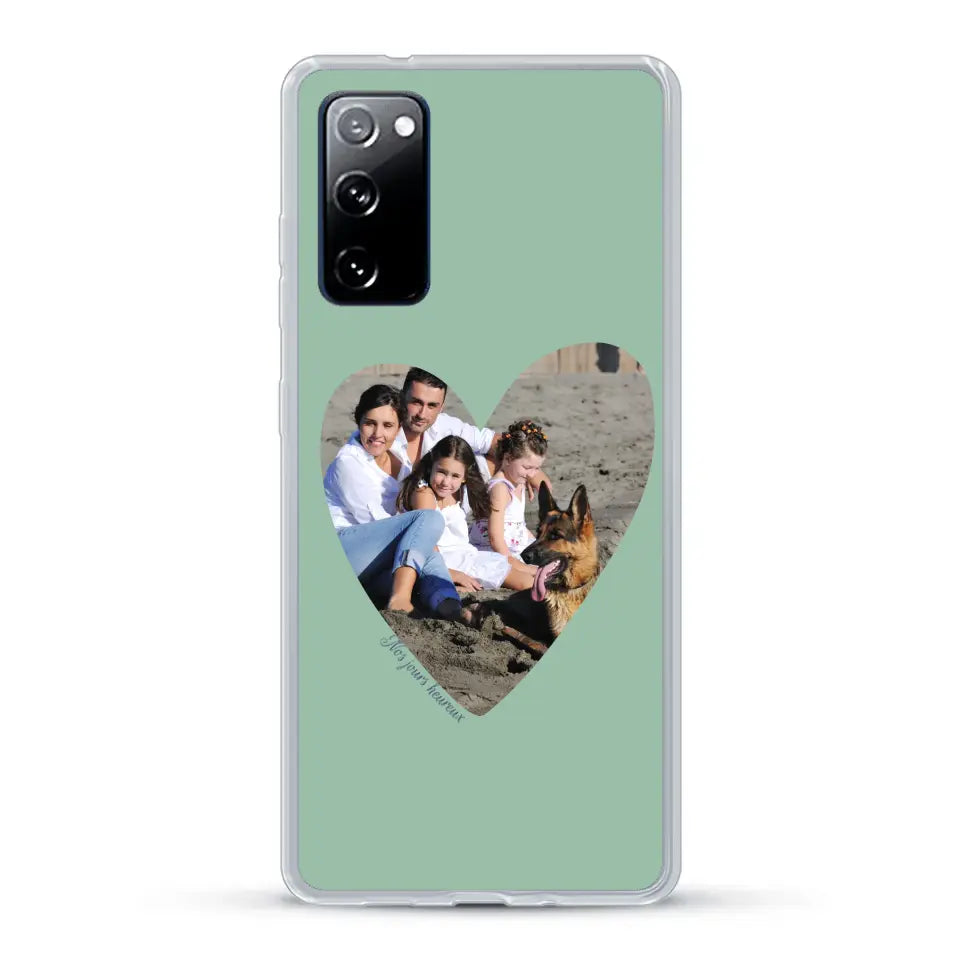 Photo en coeur nos jours heureux - Coque de téléphone personnalisée