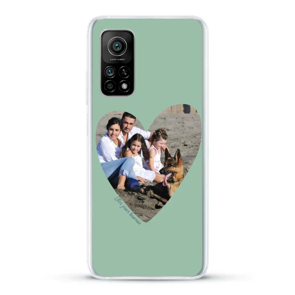 Photo en coeur nos jours heureux - Coque de téléphone personnalisée